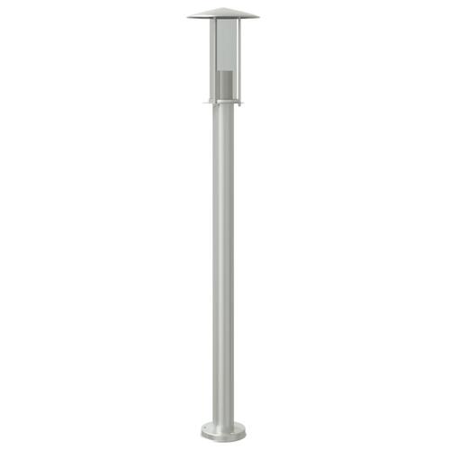 Udendørs standerlampe 100 cm rustfrit stål sølvfarvet