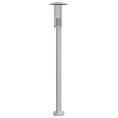 Udendørs standerlampe 100 cm rustfrit stål sølvfarvet