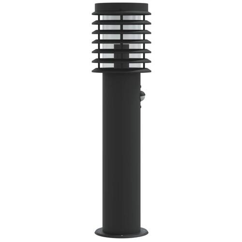 Udendørs standerlamper 3 stk. sensor 60 cm rustfrit stål sort