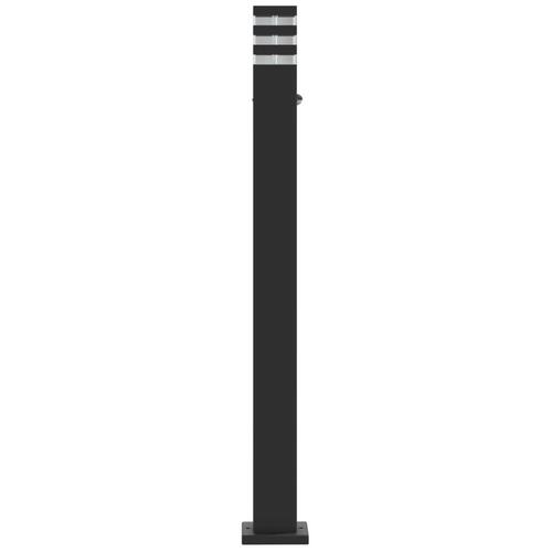 Udendørs standerlampe med sensor 110 cm aluminium sort