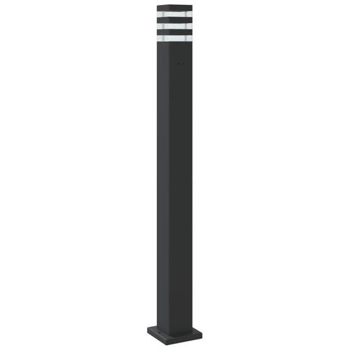 Udendørs standerlampe med sensor 110 cm aluminium sort