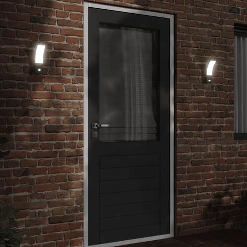 Udendørs LED-væglamper 2 stk. sensorer trykstøbt aluminium sort