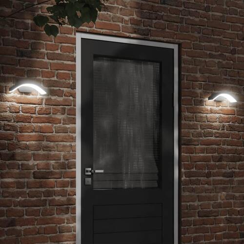 Udendørs LED-væglamper 2 stk. trykstøbt aluminium sort