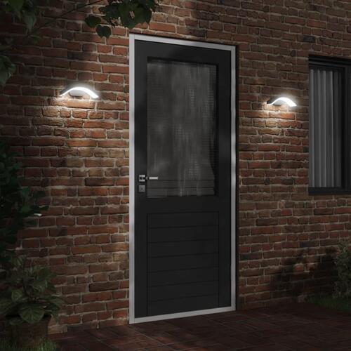 Udendørs LED-væglamper 2 stk. trykstøbt aluminium sort