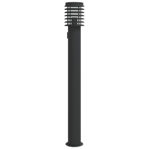 Udendørs standerlampe med stikkontakt 60 cm rustfrit stål sort