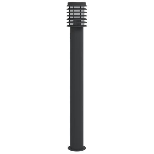 Udendørs standerlampe med stikkontakt 60 cm rustfrit stål sort