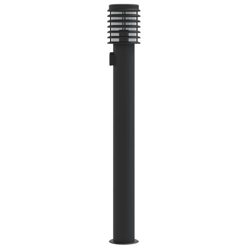 Udendørs standerlampe med stikkontakt 60 cm rustfrit stål sort