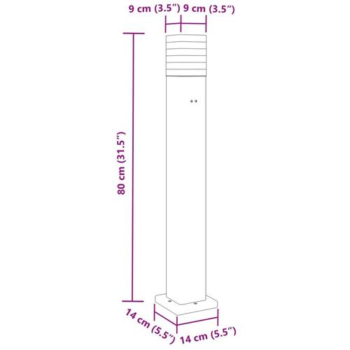 Udendørs standerlamper 3 stk. stikkontakt 80 cm aluminium sort