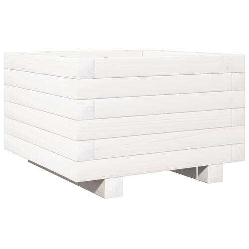 Plantekasse 40x40x26,5 cm massivt fyrretræ hvid