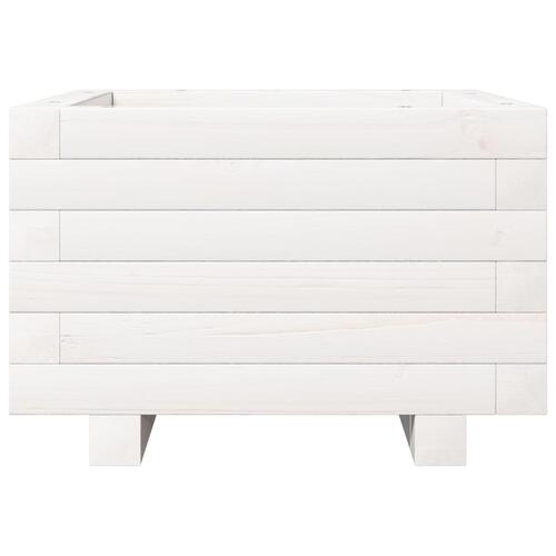 Plantekasse 40x40x26,5 cm massivt fyrretræ hvid