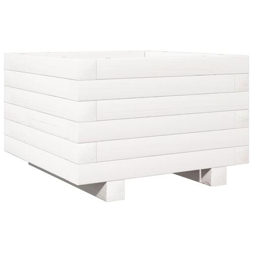 Plantekasse 40x40x26,5 cm massivt fyrretræ hvid