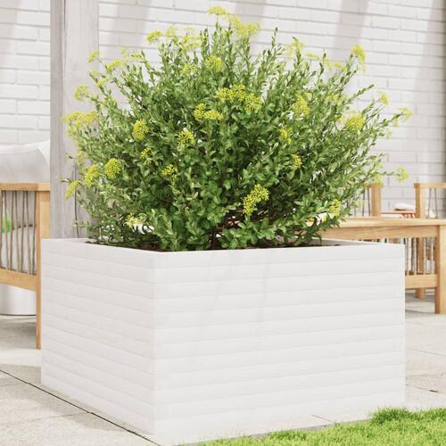 Plantekasse 80x80x45,5 cm massivt fyrretræ hvid