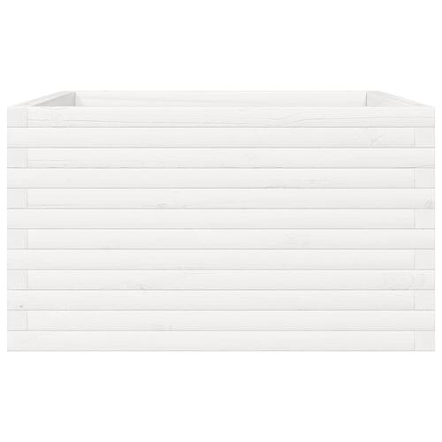 Plantekasse 80x80x45,5 cm massivt fyrretræ hvid