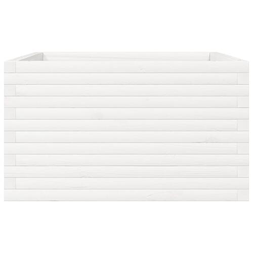 Plantekasse 80x80x45,5 cm massivt fyrretræ hvid