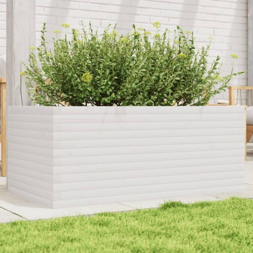 Plantekasse 110x60x45,5 cm massivt fyrretræ hvid