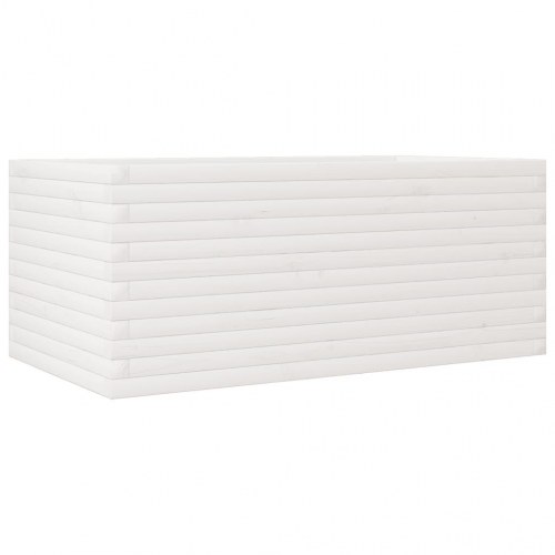 Plantekasse 110x60x45,5 cm massivt fyrretræ hvid