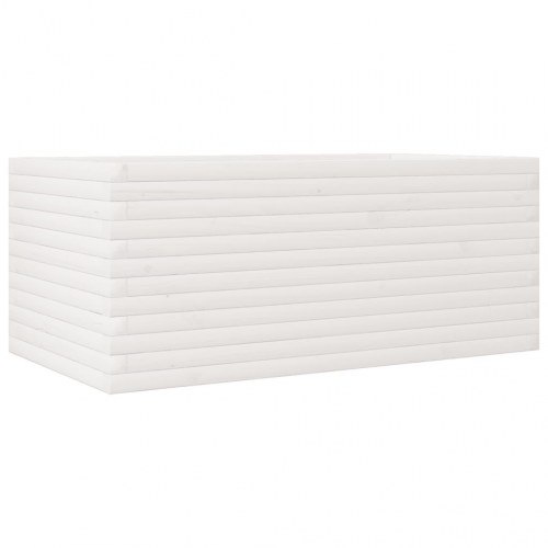 Plantekasse 110x60x45,5 cm massivt fyrretræ hvid