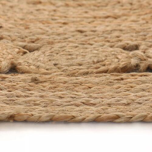 Tæppe flettet design jute 90 cm rund