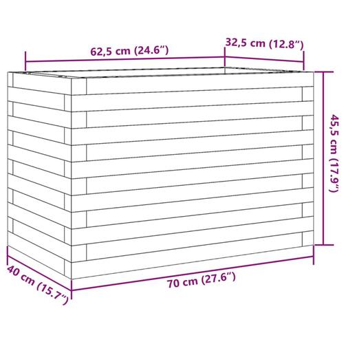 Plantekasse 70x40x45,5 cm massivt fyrretræ hvid