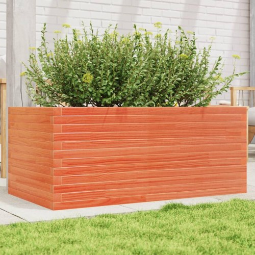Plantekasse 110x60x45,5 cm massivt fyrretræ gyldenbrun