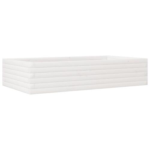 Plantekasse 110x60x23 cm massivt fyrretræ hvid