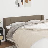 Sengegavl med kanter 203x23x78/88 cm stof gråbrun