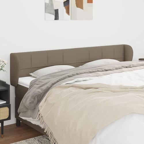 Sengegavl med kanter 203x23x78/88 cm stof gråbrun