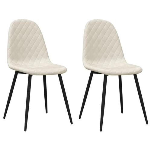 Spisebordsstole 2 stk. velour cremehvid