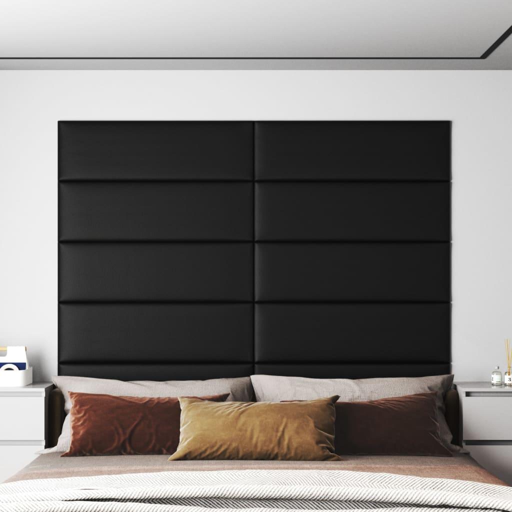 Vægpaneler 12 stk. 90x30 cm 3,24 m² kunstlæder sort