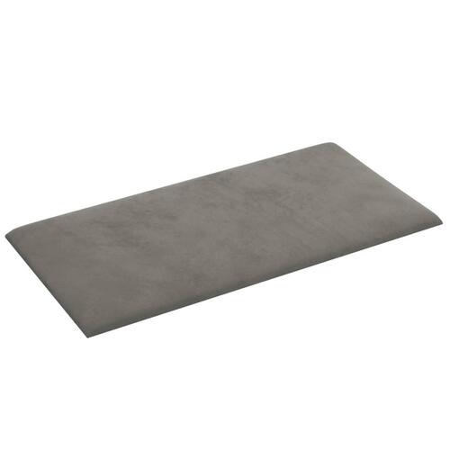 Vægpaneler 12 stk. 60x30 cm 2,16 m² fløjl lysegrå