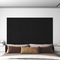 Vægpaneler 12 stk. 90x15 cm 1,62 m² fløjl sort