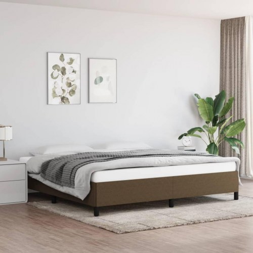 Sengeramme uden madras 200x200 cm stof mørkebrun
