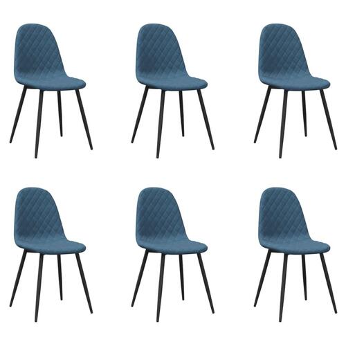 Spisebordsstole 6 stk. velour blå