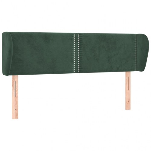 Sengegavl med kanter 147x23x78/88 cm fløjl mørkegrøn