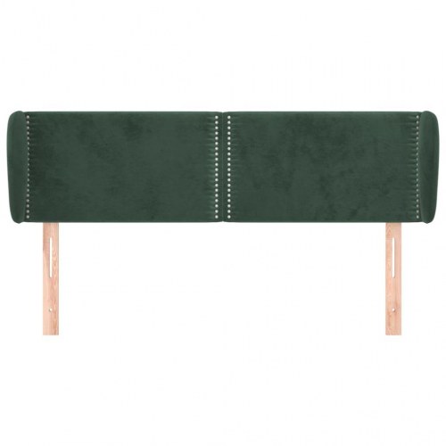 Sengegavl med kanter 147x23x78/88 cm fløjl mørkegrøn
