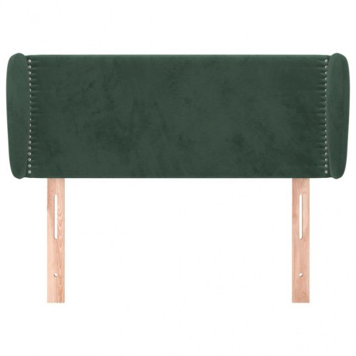 Sengegavl med kanter 93x23x78/88 cm fløjl mørkegrøn