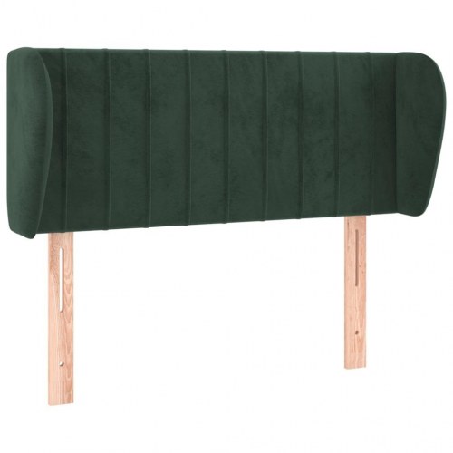 Sengegavl med kanter i fløjl 83 x 23 x 78/88 cm - mørkegrøn