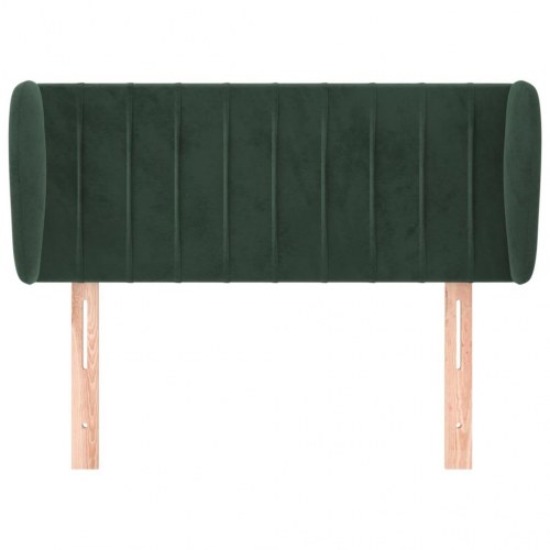 Sengegavl med kanter i fløjl 83 x 23 x 78/88 cm - mørkegrøn