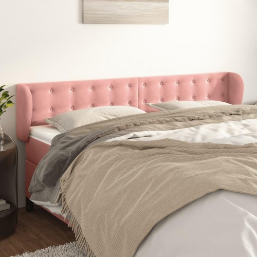 Sengegavl med kanter 163 x 23 x 78/88 cm - lyserød
