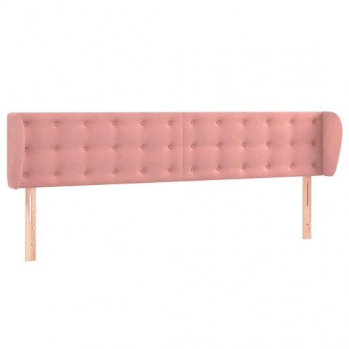 Sengegavl med kanter 163 x 23 x 78/88 cm - lyserød