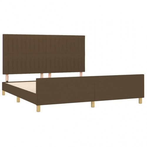 Sengeramme med sengegavl 160x200 cm - stof, mørkebrun