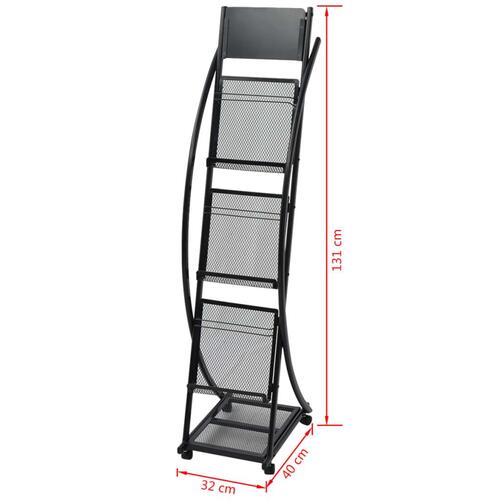 Magasinhylde 40 x 32 x 131 cm sort A4