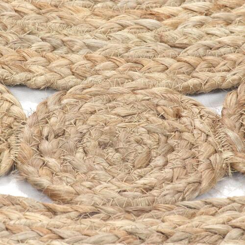 Tæppe flettet design jute 150 cm rund