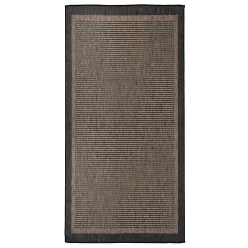 Fladvævet udendørstæppe 100x200 cm mørkebrun