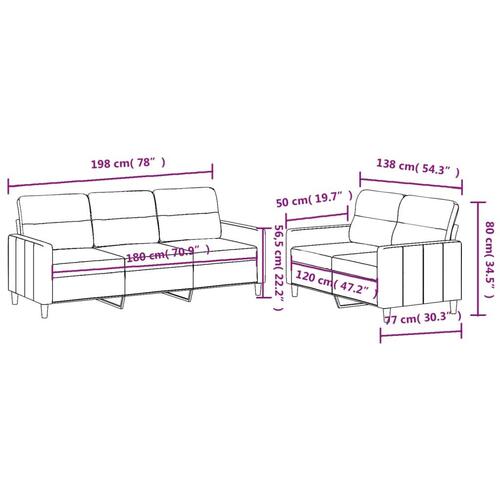2 personers sofa med hynder stof brun