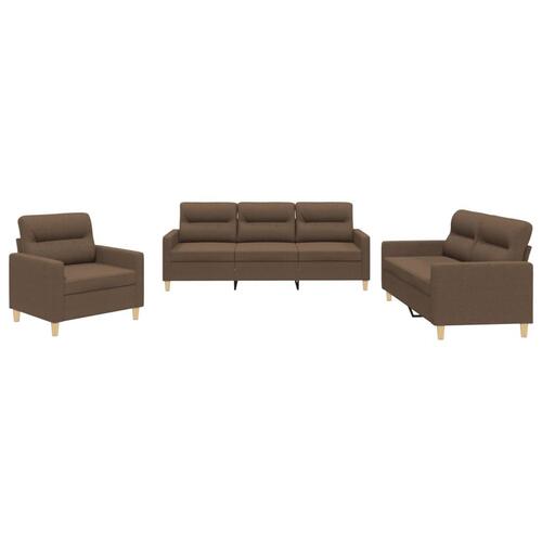 3 personers sofa med hynder stof brun