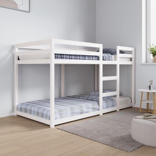 Køjeseng 90x190 cm massivt fyrretræ hvid