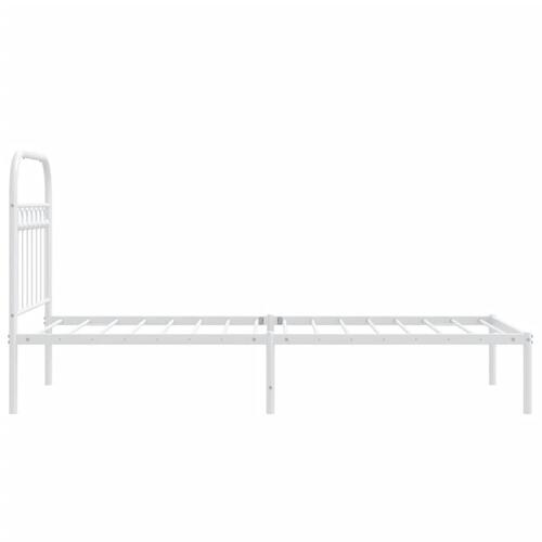 Sengeramme med sengegavl 80x200 cm metal hvid