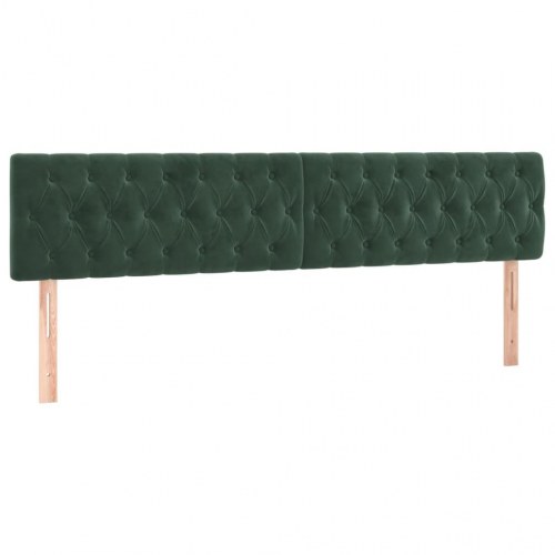 Kontinentalseng med madras 200x200 cm - fløjl, mørkegrøn