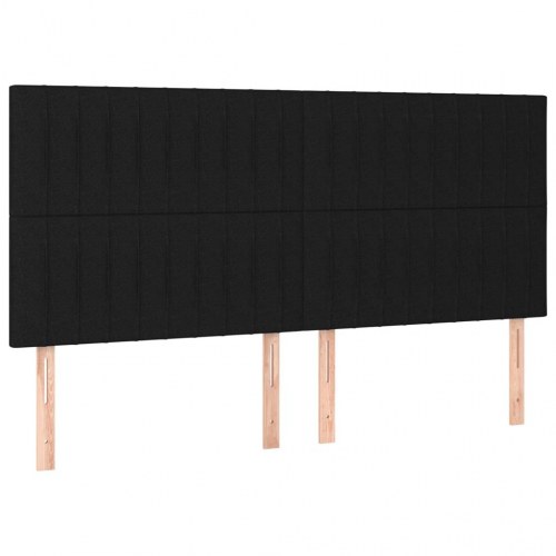 Kontinentalseng med madras 200×200 cm - stof, sort